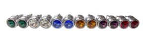 License Plate Fastener - Chrome Diamond (Clear, Amber, Red, Green, Blue, Purple) Photo Main