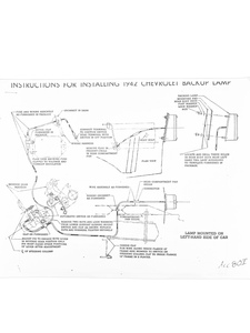 Chevrolet Car Back Up Light Installation Sheet With Template Photo Main