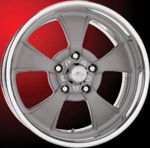 Wheels, Billet Aluminum - Dyno Series. Soft Lip, Grey Powder Coat Photo Main