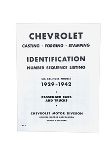 Chevrolet Casting Number Identification Book Photo Main