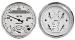  Parts -  Instrument Gauges - Auto Meter Old Tyme White, 3-3/8" Speedo Tach Combo and Quad Gauge Set