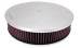  Parts -  Air Cleaner, Polished Aluminum 14" X 3" Round -Plain, Washable Element and Dominator Base