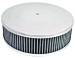  Parts -  Air Cleaner, Polished Aluminum 14" X 4" Round -Plain, Washable Element and Flat Base