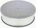  Parts -  Air Cleaner, Polished Aluminum 14" X 4" Round -Flame, Paper Element and Recessed Base