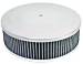  Parts -  Air Cleaner, Polished Aluminum 14" X 4" Round -Plain, Washable Element and Recessed Base