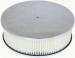  Parts -  Air Cleaner, Polished Aluminum 14" X 4" Round -Flame, Paper Element and Hi-Lip Base